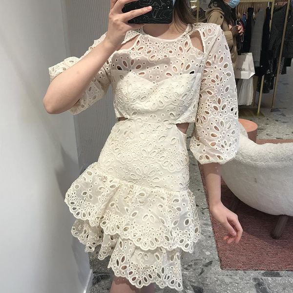 party dresses summer solid color hollow out spliced slim fashion mini dress female high version elegant designed ml214, White;black
party dresses summer solid color hollow out spliced slim fashion mini dress female high version elegant designed ml214, White;black