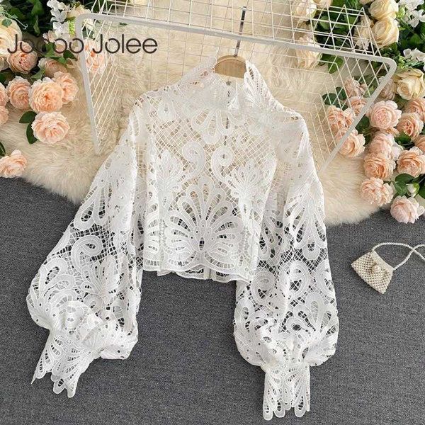 jocoo jolee women spring casual lace hollow out short blouse lantern long sleeve elegant loose solid stand collar t-shirt 210619, White
jocoo jolee women spring casual lace hollow out short blouse lantern long sleeve elegant loose solid stand collar t-shirt 210619, White