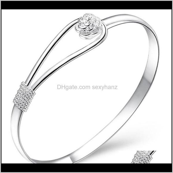 drop delivery 2021 charm bracelets sier plated rose flower cuff fashion bangle for women jewelry wm5qf, Black
drop delivery 2021 charm bracelets sier plated rose flower cuff fashion bangle for women jewelry wm5qf, Black