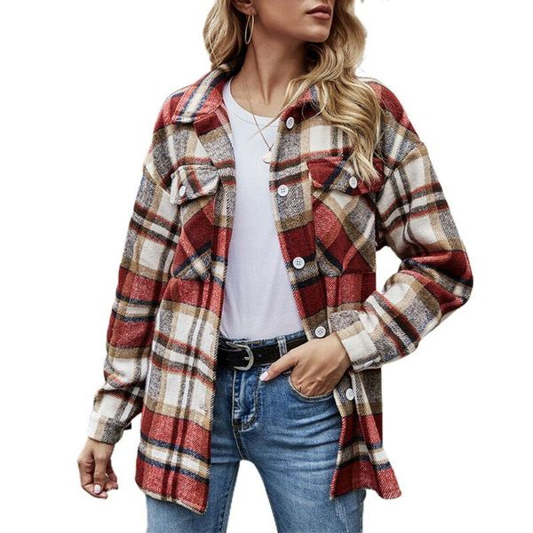 women's jackets womens spring autumn thin plaid printed lapel button coat jacket casual check long sleeve outwear, Black;brown
women's jackets womens spring autumn thin plaid printed lapel button coat jacket casual check long sleeve outwear, Black;brown
