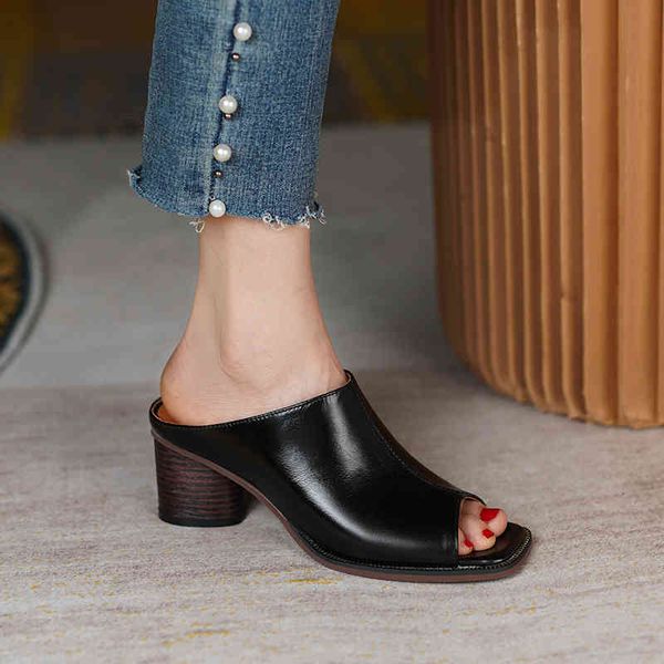 sandals full leather in and out of cow spring solid-colored square slipper robust high heels (5cm-8cm) simplicity zkmm, Black
sandals full leather in and out of cow spring solid-colored square slipper robust high heels (5cm-8cm) simplicity zkmm, Black