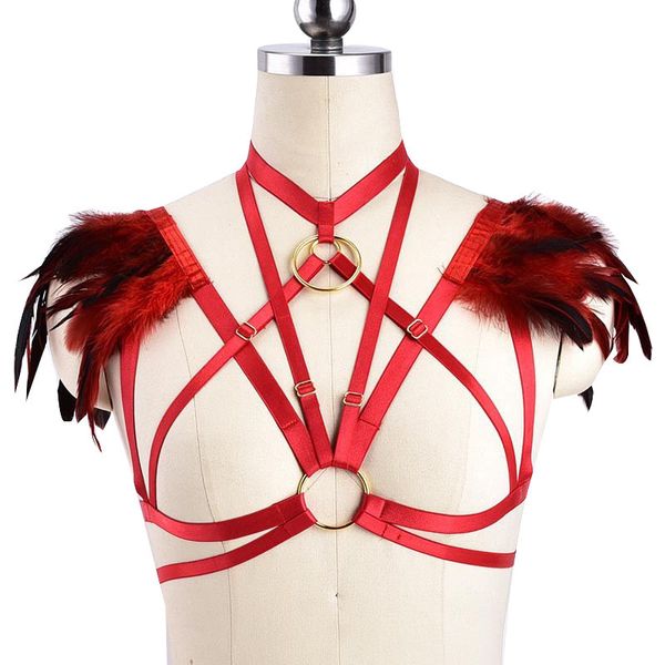 standing harajuku style gothic punk harness feather underwear prom queen performance dress fun bandage bra, Black;white
standing harajuku style gothic punk harness feather underwear prom queen performance dress fun bandage bra, Black;white