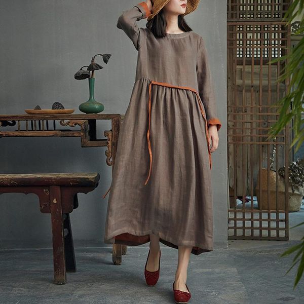 casual dresses johnature 2021 spring cotton linen vintage retro dress women loose solid color long sleeve ramie o-neck sashes, Black;gray
casual dresses johnature 2021 spring cotton linen vintage retro dress women loose solid color long sleeve ramie o-neck sashes, Black;gray