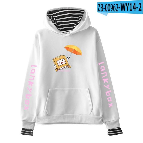 men's hoodies & sweatshirts anime lanky box lankybox stripe patchwork fake two piece hooded harajuku women/men hip hop funny clothes, Black
men's hoodies & sweatshirts anime lanky box lankybox stripe patchwork fake two piece hooded harajuku women/men hip hop funny clothes, Black