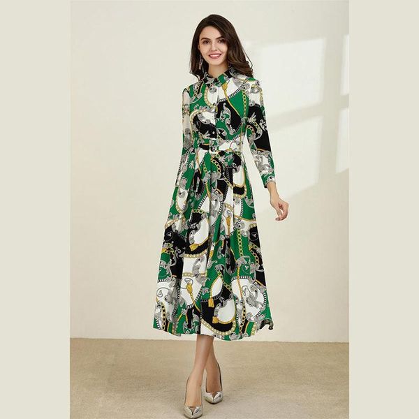 casual dresses women runway dress 2021 turn-down collar long sleeve floral print sashes shirt elegant np0834a, Black;gray
casual dresses women runway dress 2021 turn-down collar long sleeve floral print sashes shirt elegant np0834a, Black;gray