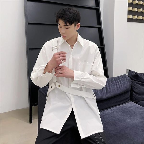 men's casual shirts 2021 spring summer korean style unique detachable multiple straps design men loose -xxl, White;black
men's casual shirts 2021 spring summer korean style unique detachable multiple straps design men loose -xxl, White;black
