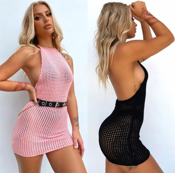 casual dresses oluolin bodycon dress 2021 summer hollow out beach style solid mini halter backless cover up cotton outfit clubwear, Black;gray 
casual dresses oluolin bodycon dress 2021 summer hollow out beach style solid mini halter backless cover up cotton outfit clubwear, Black;gray