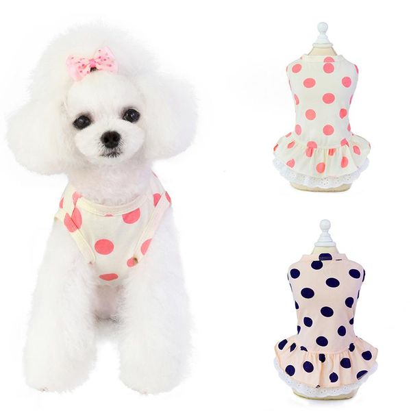 fashion wave point lace dog skirt cotton dot skin-friendly white and pink pet supplies autumn cute soft polka apparel
fashion wave point lace dog skirt cotton dot skin-friendly white and pink pet supplies autumn cute soft polka apparel