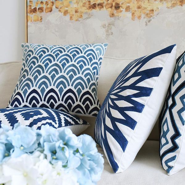 cushion/decorative pillow home decor chinese emboridered cushion cover navy blue geometric canvas cotton suqare embroidery 45x45cm sea spray 
cushion/decorative pillow home decor chinese emboridered cushion cover navy blue geometric canvas cotton suqare embroidery 45x45cm sea spray