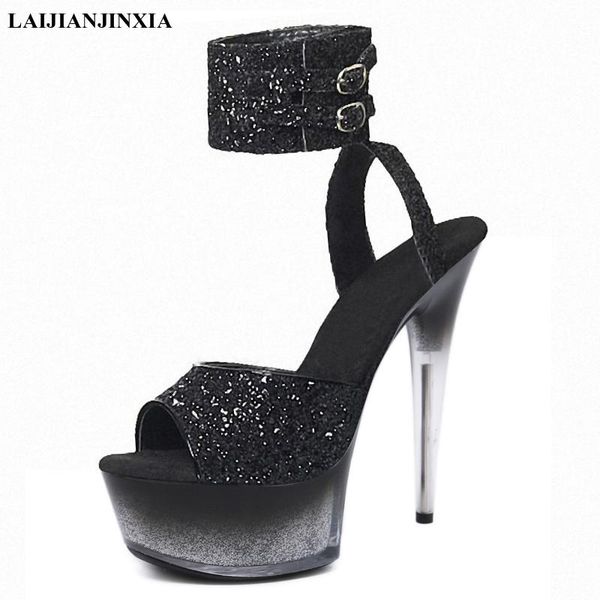 dress shoes 6 inches super big size high heeled flash powder bling hollow red 15cm bride wedding fetish all match mature sandals, Black
dress shoes 6 inches super big size high heeled flash powder bling hollow red 15cm bride wedding fetish all match mature sandals, Black