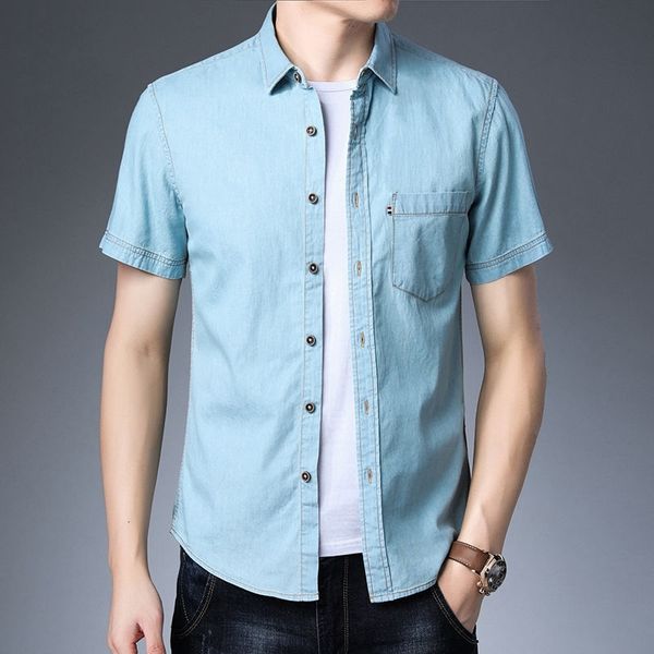 men's shirts summer pure cotton men shirt regular fit short sleeve fashion mens dress jeans denim casual double pocket blouse, White;black
men's shirts summer pure cotton men shirt regular fit short sleeve fashion mens dress jeans denim casual double pocket blouse, White;black