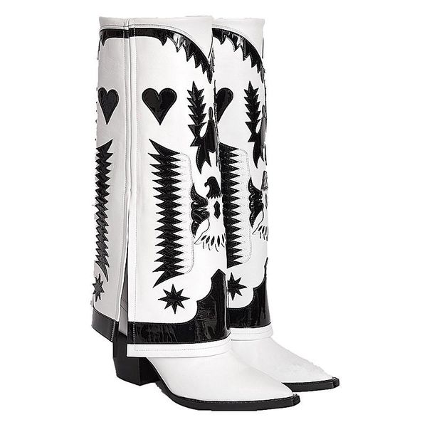boots style totem western pointed toe ladies fold knee length boot genuine leather cowboy classi retro, Black
boots style totem western pointed toe ladies fold knee length boot genuine leather cowboy classi retro, Black