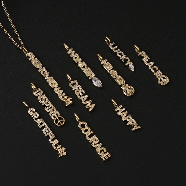 new letter lucky copper microstructed zircon personality pendant ins cold light pain personal necklace happy jewelry accessoriesdio chan con, Silver
new letter lucky copper microstructed zircon personality pendant ins cold light pain personal necklace happy jewelry accessoriesdio chan con, Silver