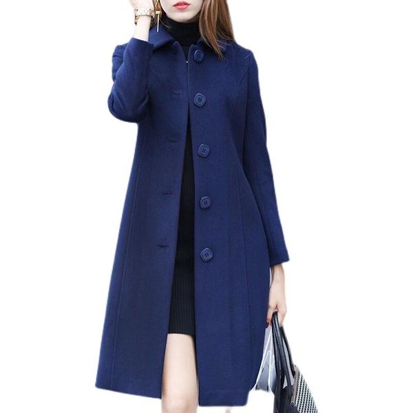 women's wool & blends 2021 autumn winter fashion ladies woolen overcoat long sleeve solid single breasted jackets big size 3xl women ca, Black
women's wool & blends 2021 autumn winter fashion ladies woolen overcoat long sleeve solid single breasted jackets big size 3xl women ca, Black