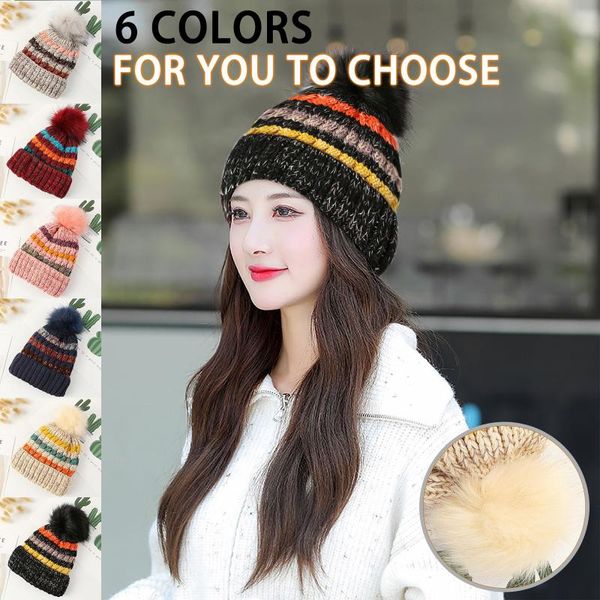 berets fashion winter women's hat warm knitted beanies hats for women girl skullies caps pom thick female cap hair ball, Blue;gray
berets fashion winter women's hat warm knitted beanies hats for women girl skullies caps pom thick female cap hair ball, Blue;gray