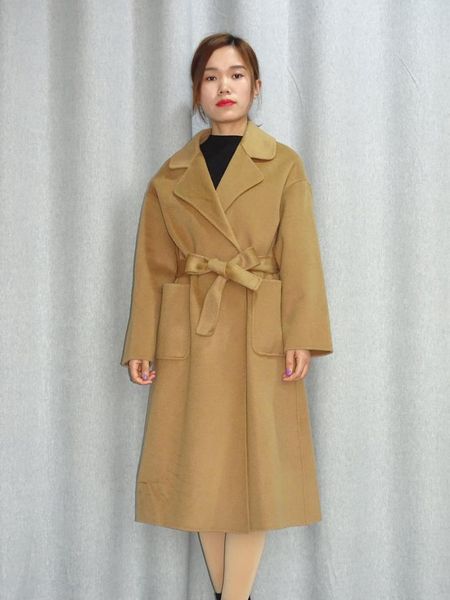 women's wool & blends water ripple double faced cashmere overcoat girl 2021 autumn and winter high-end temperament medium long term woo, Black
women's wool & blends water ripple double faced cashmere overcoat girl 2021 autumn and winter high-end temperament medium long term woo, Black