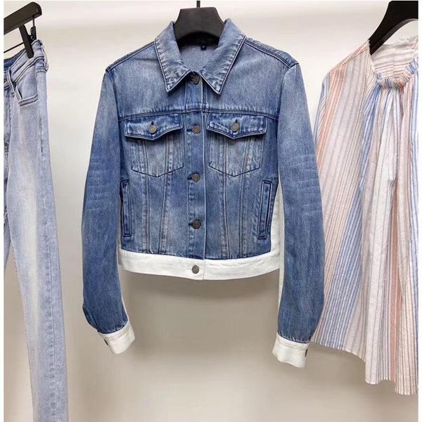 women's jackets european and american female heavy washed denim color matching of tall waist jean jacket coat a undertakes, Black;brown
women's jackets european and american female heavy washed denim color matching of tall waist jean jacket coat a undertakes, Black;brown