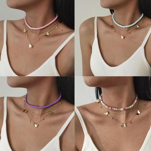 pendant necklaces trendy jewelry multi layer necklace selling butterfly purple pink blue colorful for women girl celebration party, Silver
pendant necklaces trendy jewelry multi layer necklace selling butterfly purple pink blue colorful for women girl celebration party, Silver