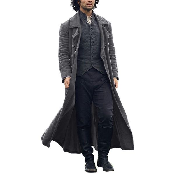 men's wool & blends fashion windbreaker solid color mid-length lapel double-breasted loose jacket 2021 autumn and winter streetwear, Black
men's wool & blends fashion windbreaker solid color mid-length lapel double-breasted loose jacket 2021 autumn and winter streetwear, Black