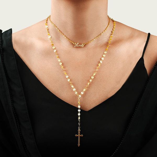 pendant necklaces accessories fashion retro cross necklace jewelry women's european and american multi-layer letter, Silver
pendant necklaces accessories fashion retro cross necklace jewelry women's european and american multi-layer letter, Silver