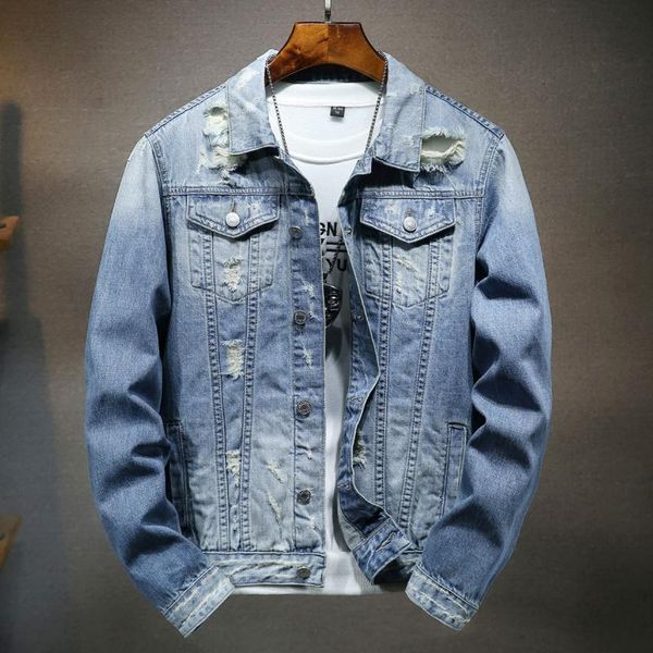 men's jackets fashion slim denim jacket hole ripped washed gradient spring autumn coat male motorcycle hip-hop youth streetwear, Black;brown
men's jackets fashion slim denim jacket hole ripped washed gradient spring autumn coat male motorcycle hip-hop youth streetwear, Black;brown