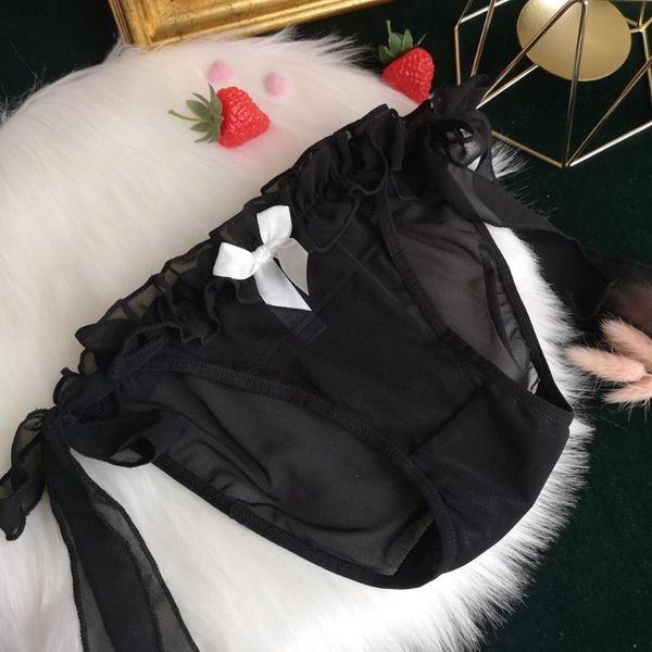 women's panties women see-through lace lotus leaf low-waist bow briefs net gauze underwear japanese girls' bandage, Black;pink
women's panties women see-through lace lotus leaf low-waist bow briefs net gauze underwear japanese girls' bandage, Black;pink
