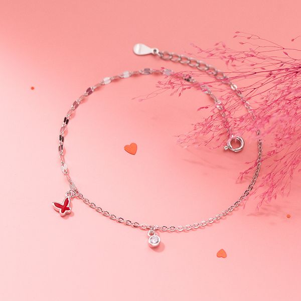 anklets for women silver 925 with butterfly foot jewelry chains ladies 21cm adjustable ornament bracelet on the leg summer, Red;blue
anklets for women silver 925 with butterfly foot jewelry chains ladies 21cm adjustable ornament bracelet on the leg summer, Red;blue