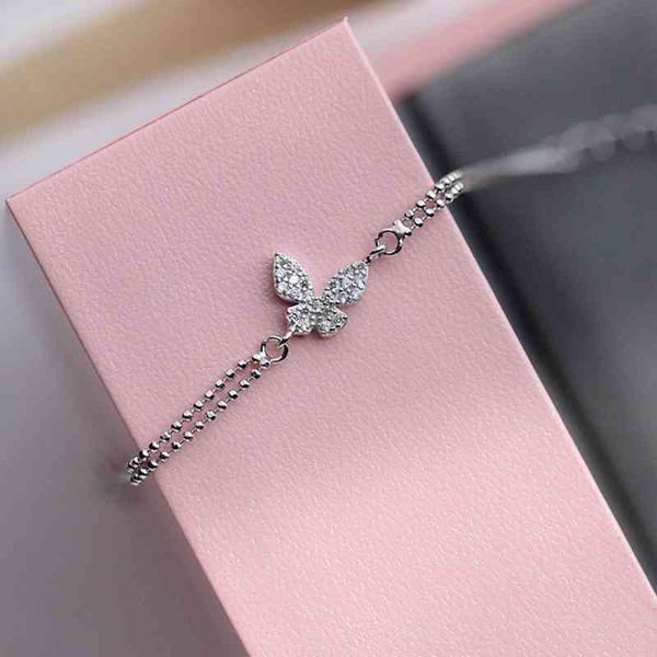 double stitching chain bracelets for women personality hollow zircon butterfly adjustable charm bracelet creativity jewelry, Golden;silver
double stitching chain bracelets for women personality hollow zircon butterfly adjustable charm bracelet creativity jewelry, Golden;silver