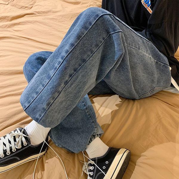men's jeans hybskr drawstring solid color casual fashion harajuku loose denim pants for male 2021 elastic waist trousers, Blue
men's jeans hybskr drawstring solid color casual fashion harajuku loose denim pants for male 2021 elastic waist trousers, Blue