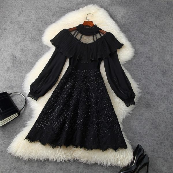 casual dresses runway spring women's high waist winter ruffle knitting little black dress lady club christmas z7uc, Black;gray
casual dresses runway spring women's high waist winter ruffle knitting little black dress lady club christmas z7uc, Black;gray