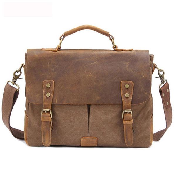 briefcases vintage leather + canvas men briefcase business bag portfolio office male attache case document tote
briefcases vintage leather + canvas men briefcase business bag portfolio office male attache case document tote