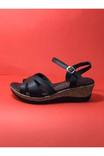 sandals black women filled orthopedic