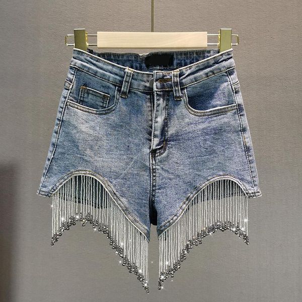 summer denim women shorts solid high waist tassel sequined wide leg night club female women's, White;black
summer denim women shorts solid high waist tassel sequined wide leg night club female women's, White;black