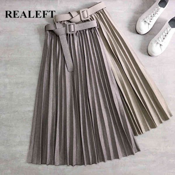 autumn winter thicken woolen pleated skirts with belt high waist chic women's long korean style female 210428, Black
autumn winter thicken woolen pleated skirts with belt high waist chic women's long korean style female 210428, Black