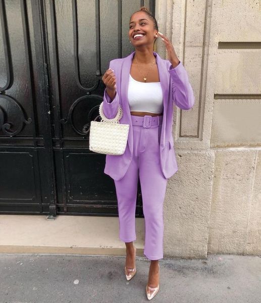 women's two piece pants classic office blazer suit set 2021 women casual commute cropped suits solid color mid length with pocket, White
women's two piece pants classic office blazer suit set 2021 women casual commute cropped suits solid color mid length with pocket, White