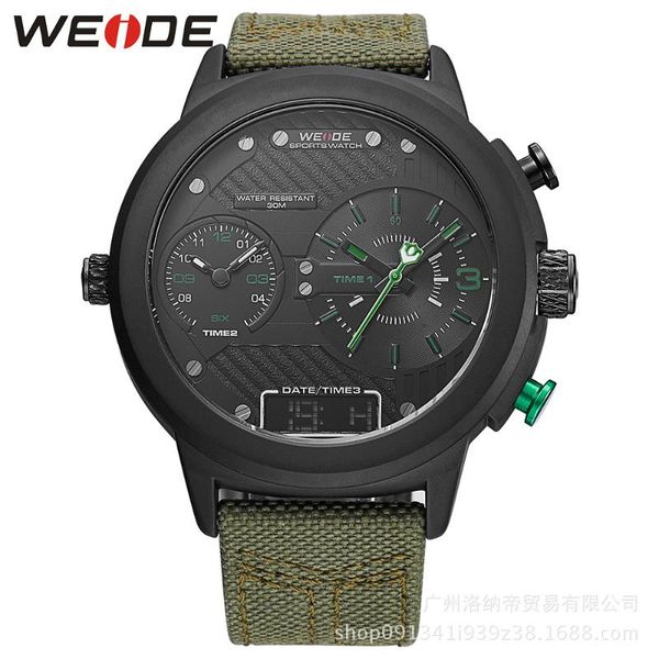 wristwatches weide brand 3 timezone display men japan quartz watch fashion nylon belt big dial calendar luminous waterproof wristwatch, Slivery;brown
wristwatches weide brand 3 timezone display men japan quartz watch fashion nylon belt big dial calendar luminous waterproof wristwatch, Slivery;brown