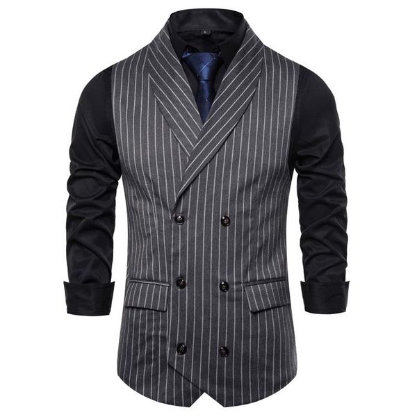 men's vests business vest waistcoat men casual double breasted with green fruit collar stripes, Black;white
men's vests business vest waistcoat men casual double breasted with green fruit collar stripes, Black;white