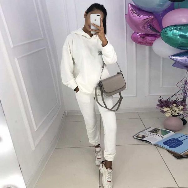 women's two piece pants ailigou winter women's clothing plus veet warm two-piece sports jogging hoodie sweatshirt trousers suit l, White
women's two piece pants ailigou winter women's clothing plus veet warm two-piece sports jogging hoodie sweatshirt trousers suit l, White
