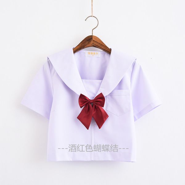 style plaid academic orthodox jk uniform sailor shirt with accessories bow tie, Red;black
style plaid academic orthodox jk uniform sailor shirt with accessories bow tie, Red;black