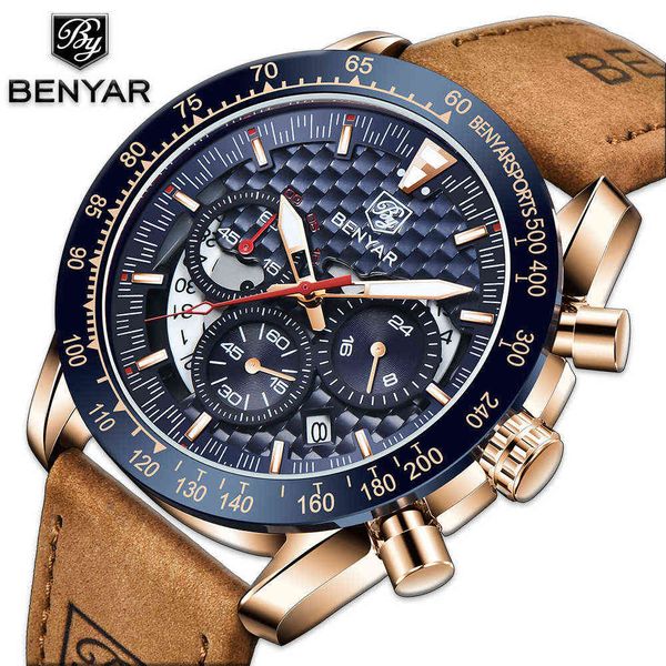 benyar brand men watches leather strap luxury waterproof sport quartz chronograph military watch clock reloj hombre 210728, Slivery;brown
benyar brand men watches leather strap luxury waterproof sport quartz chronograph military watch clock reloj hombre 210728, Slivery;brown