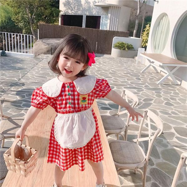 girl's dresses summer cute plaid lolita style for girls 1-6 years kids little princess turndown collar embroidery short sleeve dress, Red;yellow
girl's dresses summer cute plaid lolita style for girls 1-6 years kids little princess turndown collar embroidery short sleeve dress, Red;yellow
