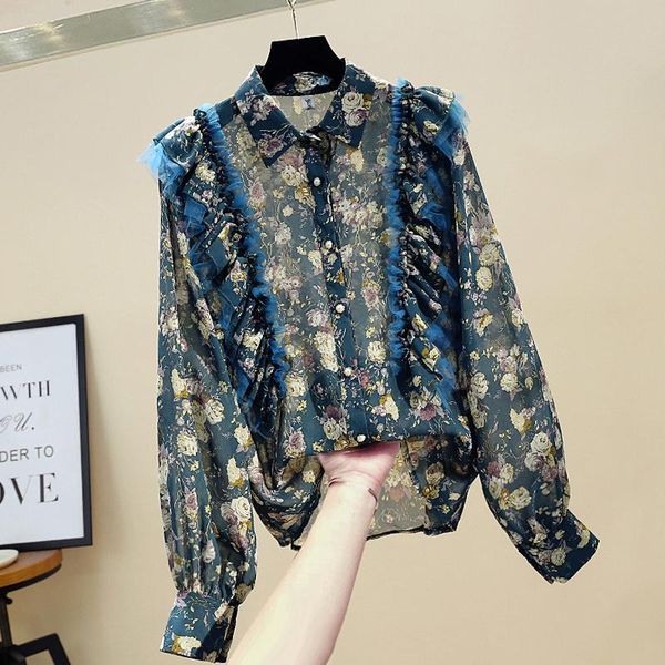 vintage print mesh ruffles patchwork chiffon blouse lantern sleeve shirt women 2021 autumn arrival modis women's blouses & shirts, White
vintage print mesh ruffles patchwork chiffon blouse lantern sleeve shirt women 2021 autumn arrival modis women's blouses & shirts, White