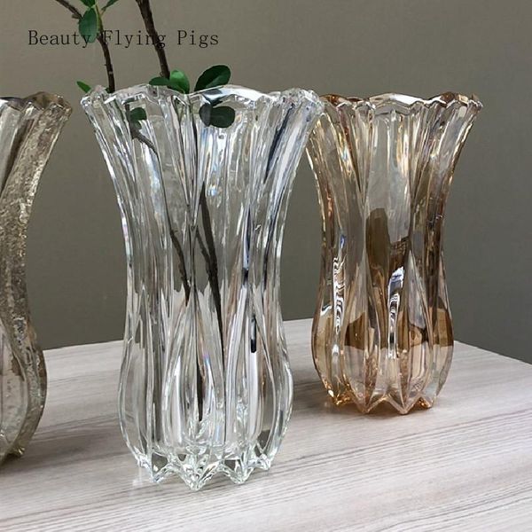 european glass vase transparent multicolor water culture flowers inserted living room deskornaments home decor crafts vases
european glass vase transparent multicolor water culture flowers inserted living room deskornaments home decor crafts vases