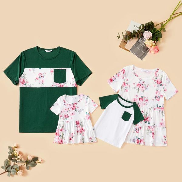 patpat summer family look round collar floral stitching short sleeve matching outfits, Blue
patpat summer family look round collar floral stitching short sleeve matching outfits, Blue