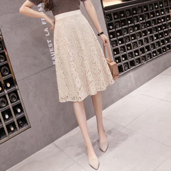 spring summer office elegant lace womens skirt high waist a line midi knee length jupe femme, Black
spring summer office elegant lace womens skirt high waist a line midi knee length jupe femme, Black