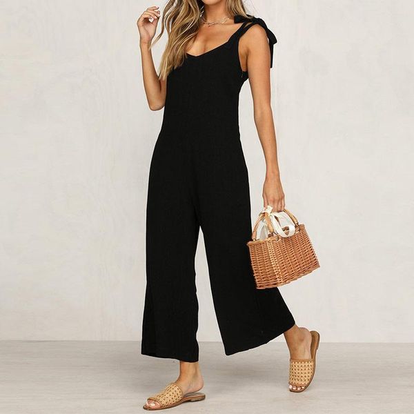 women's jumpsuits & rompers summer off shoulder v neck bowknot sling jumpsuit women loose backless wide leg playsuits with pockets pink, Black;white
women's jumpsuits & rompers summer off shoulder v neck bowknot sling jumpsuit women loose backless wide leg playsuits with pockets pink, Black;white