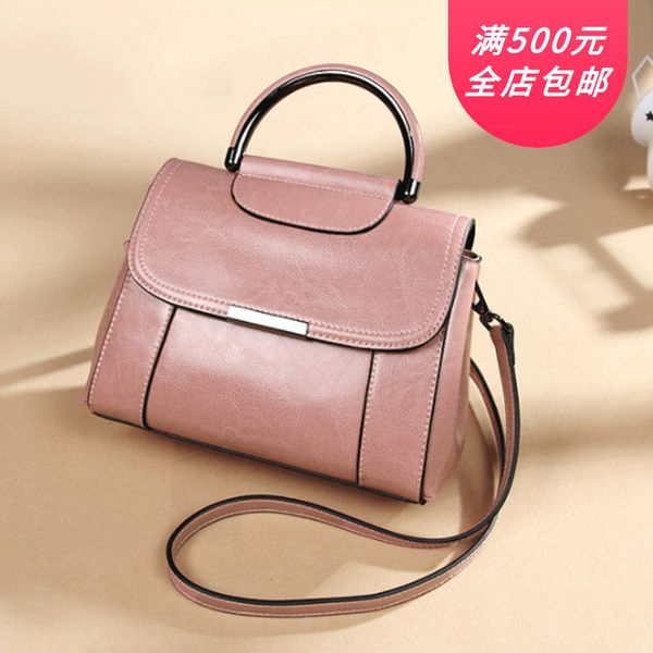 handbag leather 2021 south korea fashion cowhide one shoulder messenger women's bag