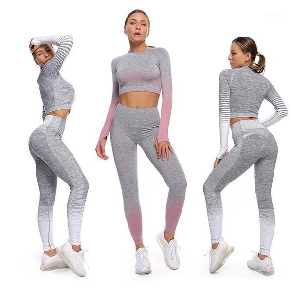 yoga outfit 2pcs women seamless set long sleeve striped sport suits hip-lifting elastic gym fitness clothing running clothes
yoga outfit 2pcs women seamless set long sleeve striped sport suits hip-lifting elastic gym fitness clothing running clothes