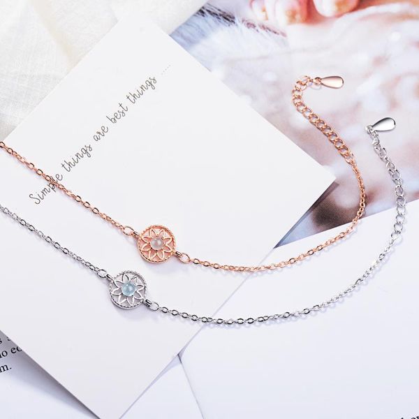 link, chain rosegold color moonstone sun flower bracelets for women 2021 trendy fashion cute female jewelry gift girls, Black
link, chain rosegold color moonstone sun flower bracelets for women 2021 trendy fashion cute female jewelry gift girls, Black
