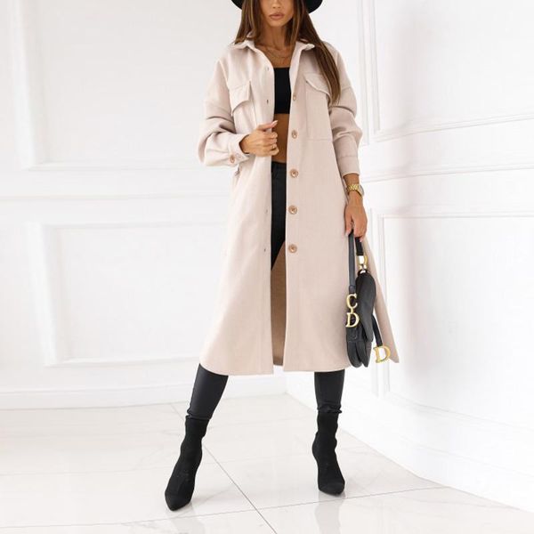 women's wool & blends winter white long woolen coat warm women 2021 single breasted turn down collar sashes sleeve casual autumn overco, Black
women's wool & blends winter white long woolen coat warm women 2021 single breasted turn down collar sashes sleeve casual autumn overco, Black